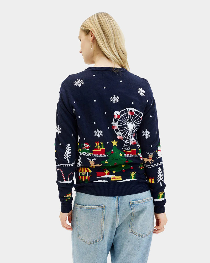 LED light-up Womens Couple's Christmas Jumper Winter Wonderland