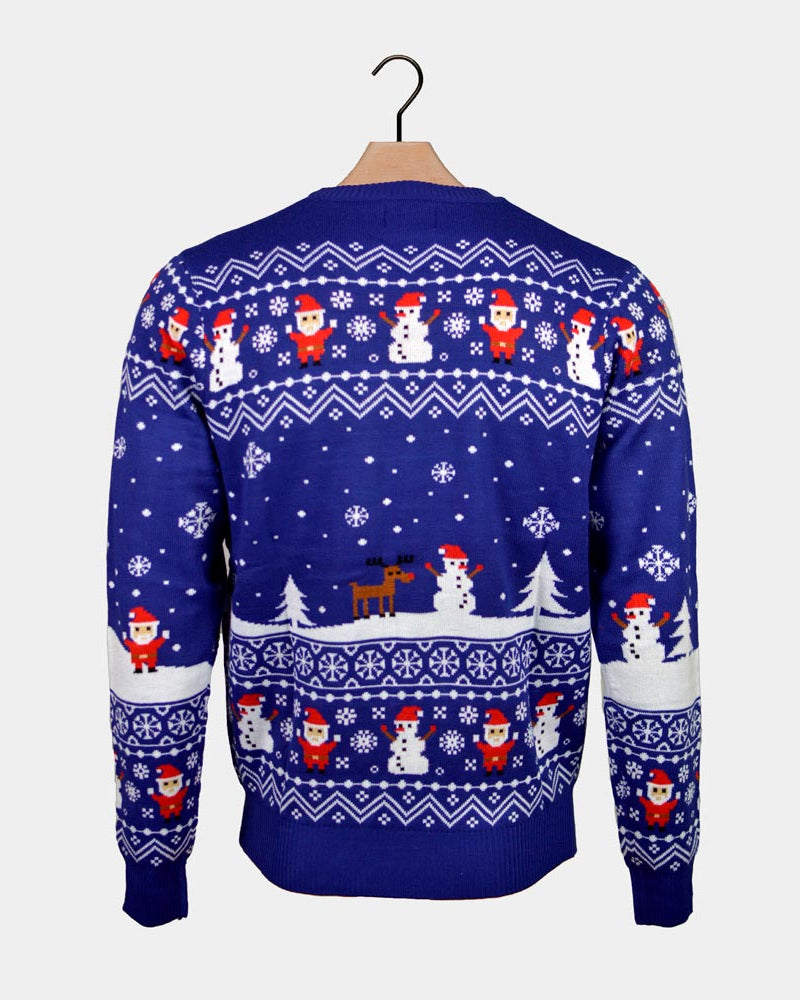 Couple's Christmas Jumper Let it Snow Blue