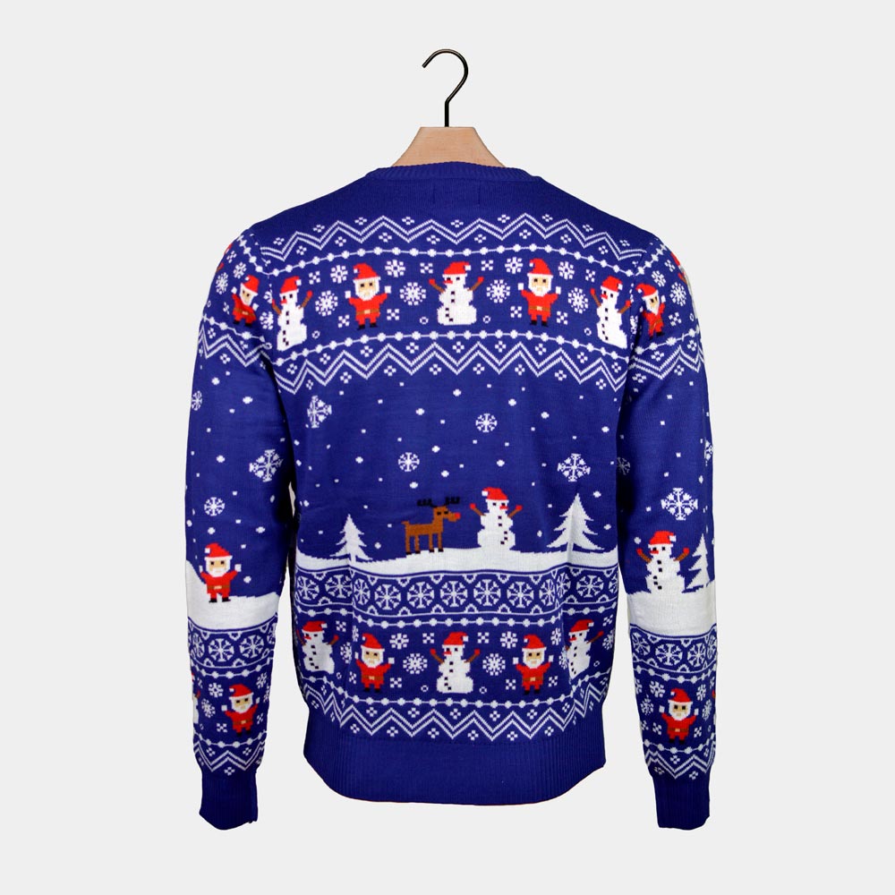 Couple's Christmas Jumper Let it Snow Blue