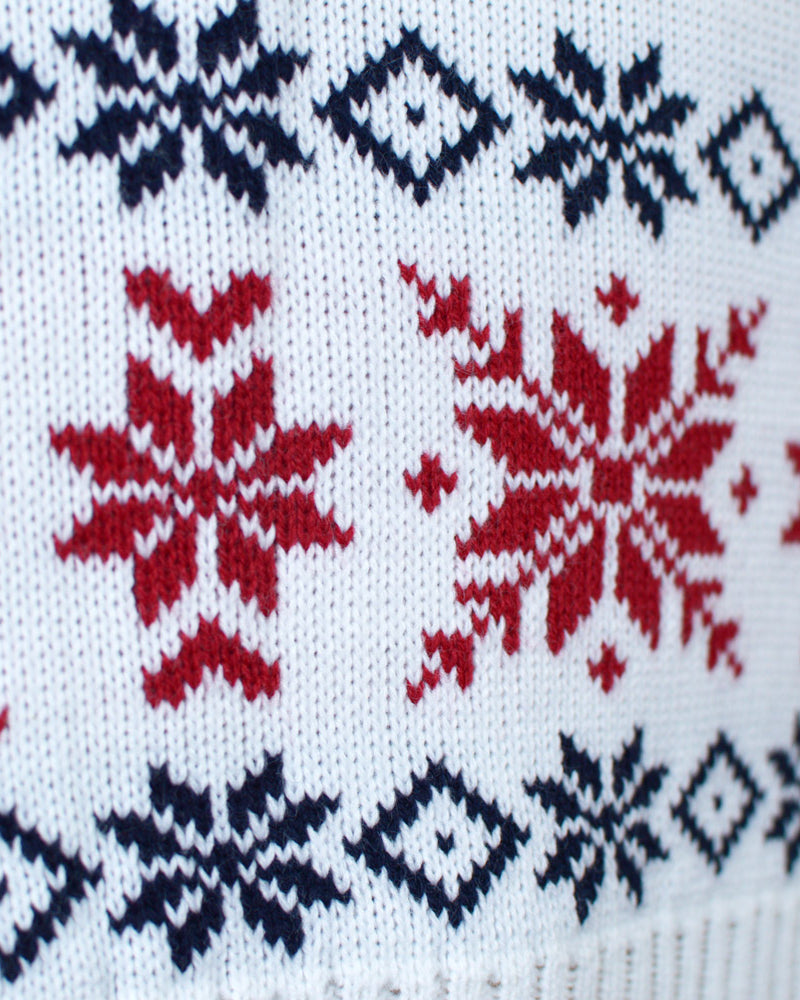 Light Christmas Jumper with Reindeer and Snow Blue