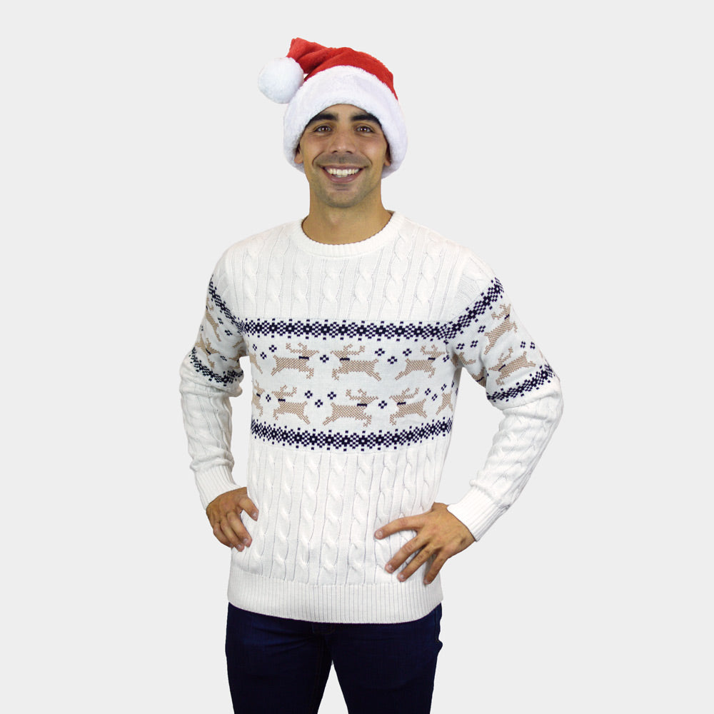 Alaska Classy White Womens Christmas Jumper mens