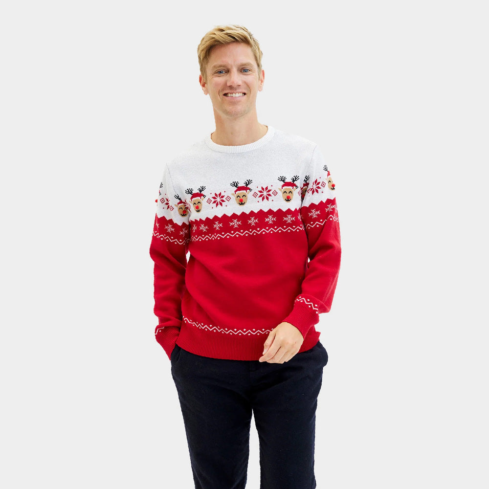 Mens Christmas Jumper Adorable Reindeer