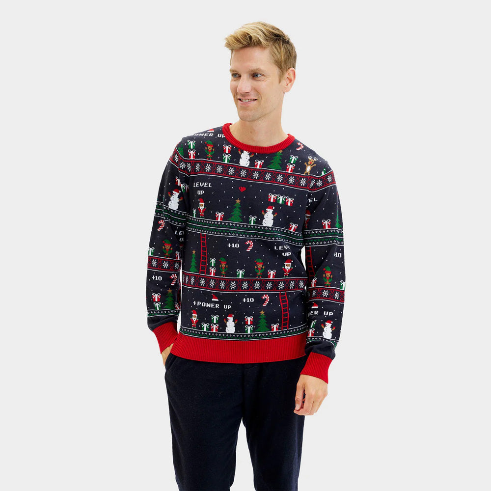 Mens Christmas Jumper Gaming Vintage