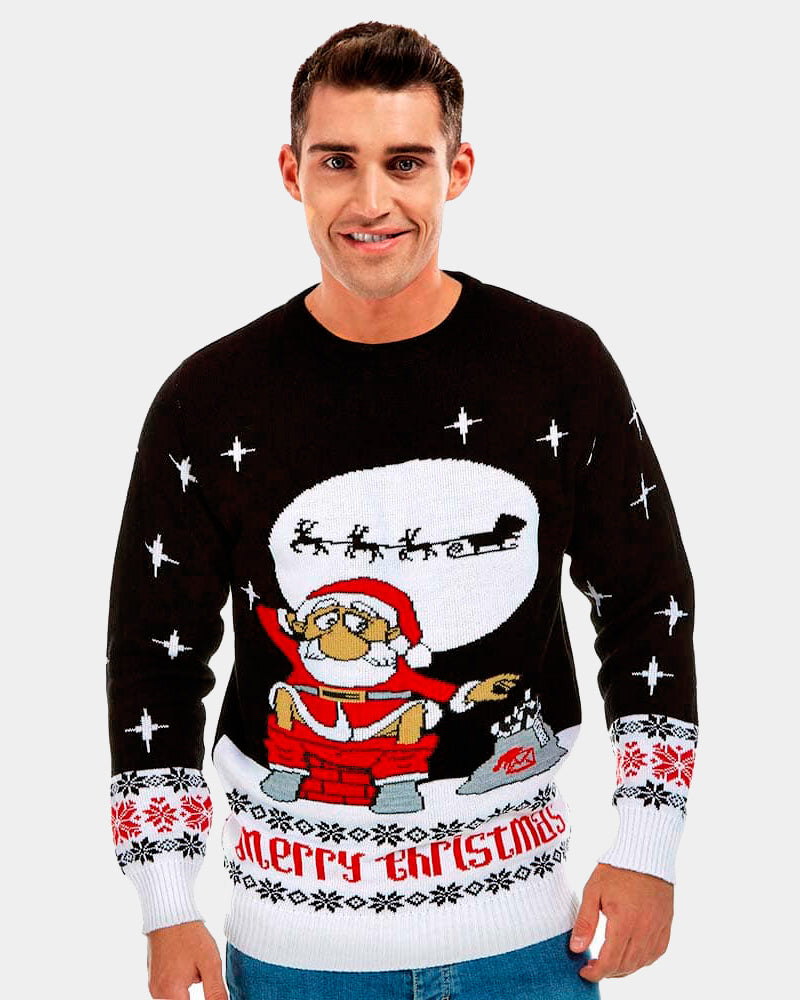 Men's Christmas Jumper with Santa Downloading