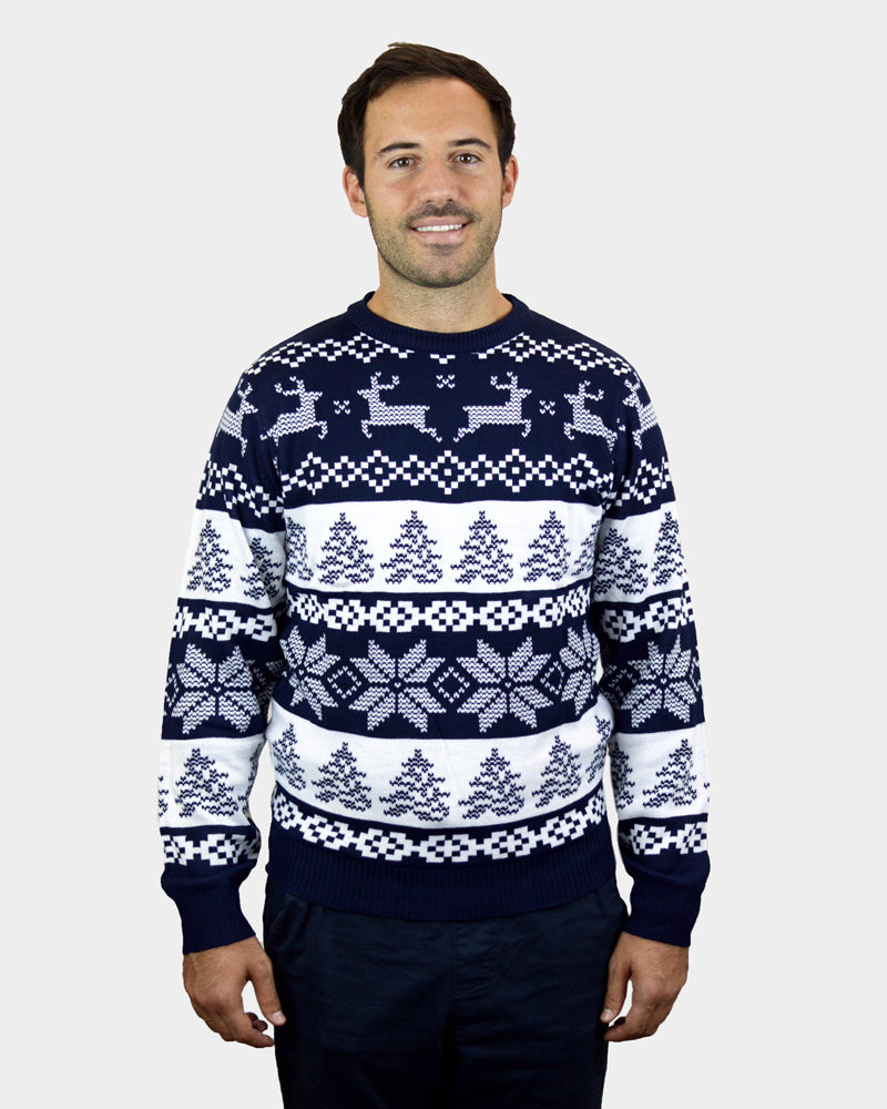 North Pole Mens Blue Womens Christmas Jumper