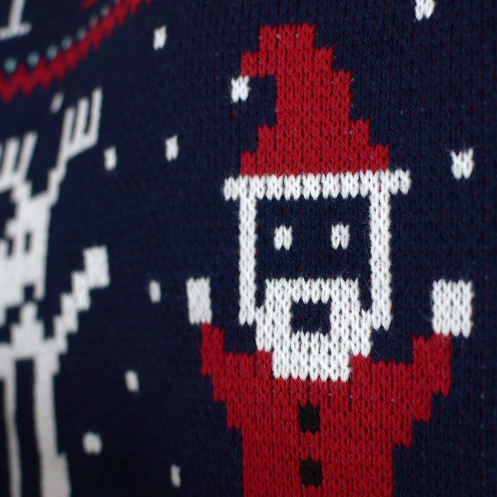 Navy Blue Couples Merry Christmas Jumper detail