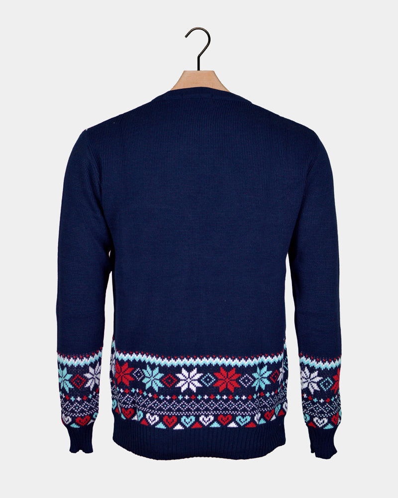 Merry Christmas Jumper Navy Blue Couples