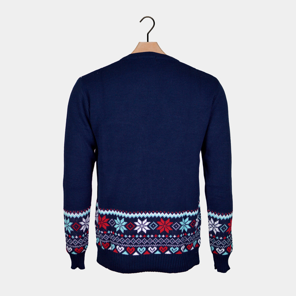 Merry Christmas Jumper Navy Blue Couples