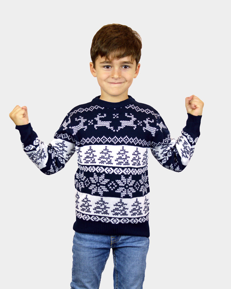 North Pole Blue Boys Christmas Jumper