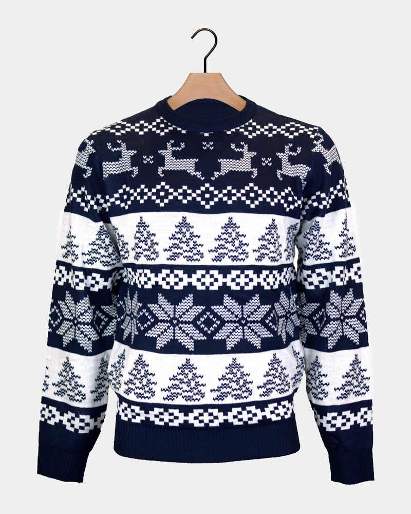 North Pole Blue Men's Christmas Jumper