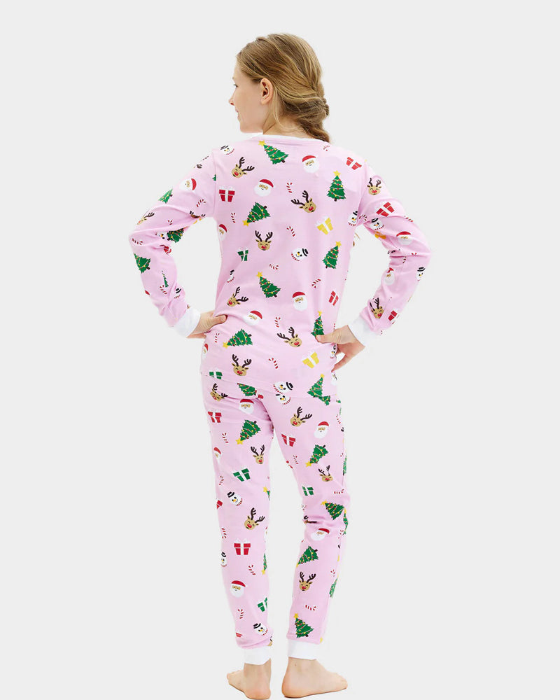 Pink Christmas Pyjama for Children with Christmas Motifs Boy