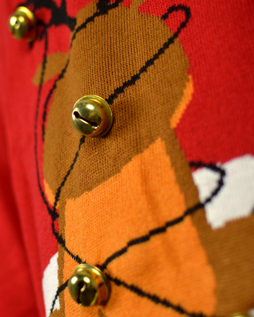Red 3D Couple's Jingle Bells Suck detail Christmas Jumper
