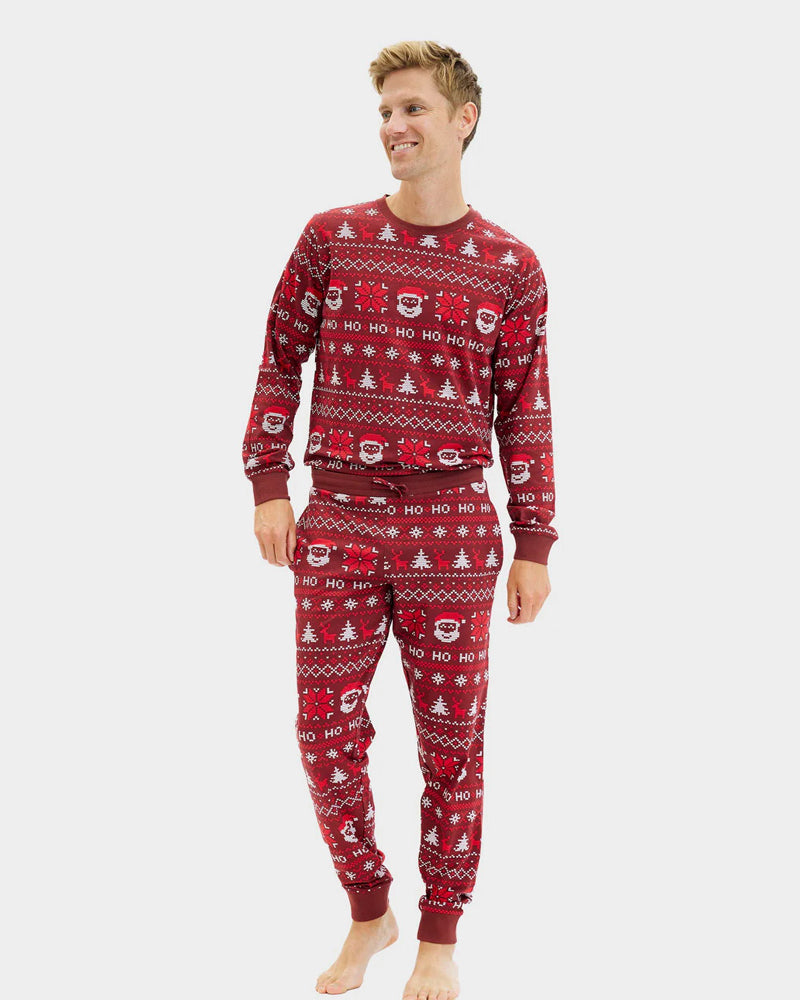 Red Christmas Pyjama for Men Ho Ho Ho Women
