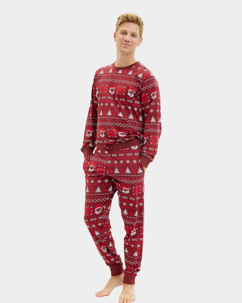 Red Christmas Pyjama for Men Ho Ho Ho