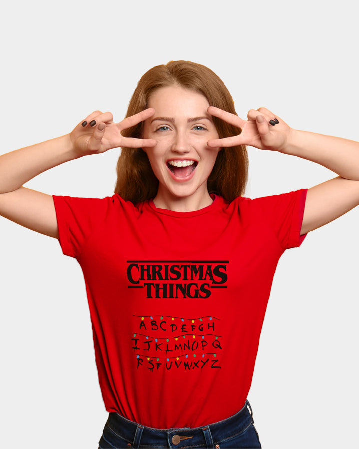 Red Family Christmas T-Shirt Christmas Things womens