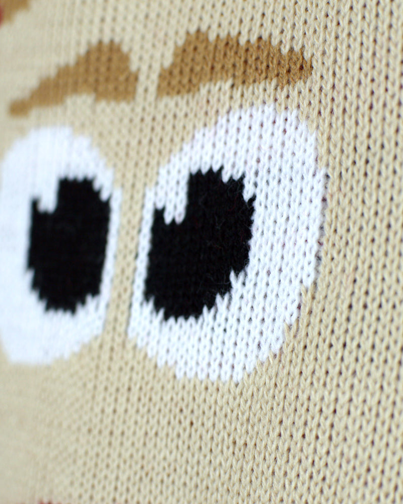 Red Men's Christmas Jumper with Reindeer and Snow detail