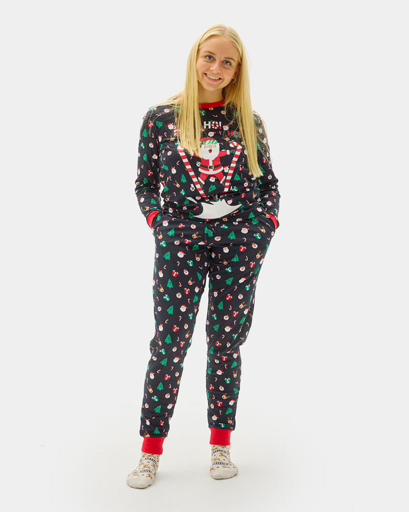 Christmas Pyjama for Women Skiing Santa