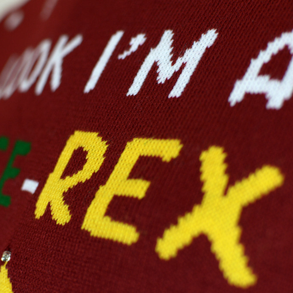 Tree-Rex LED light-up Boys and Girls Christmas Jumper detail