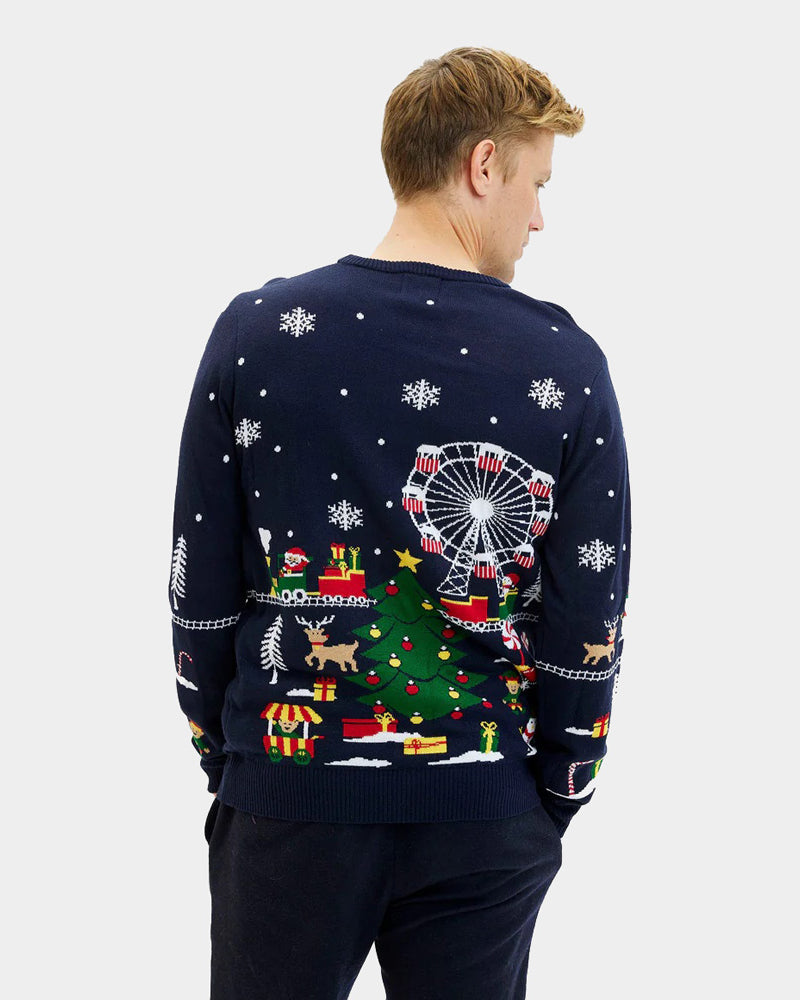 Winter Wonderland LED light-up Mens Christmas Jumper