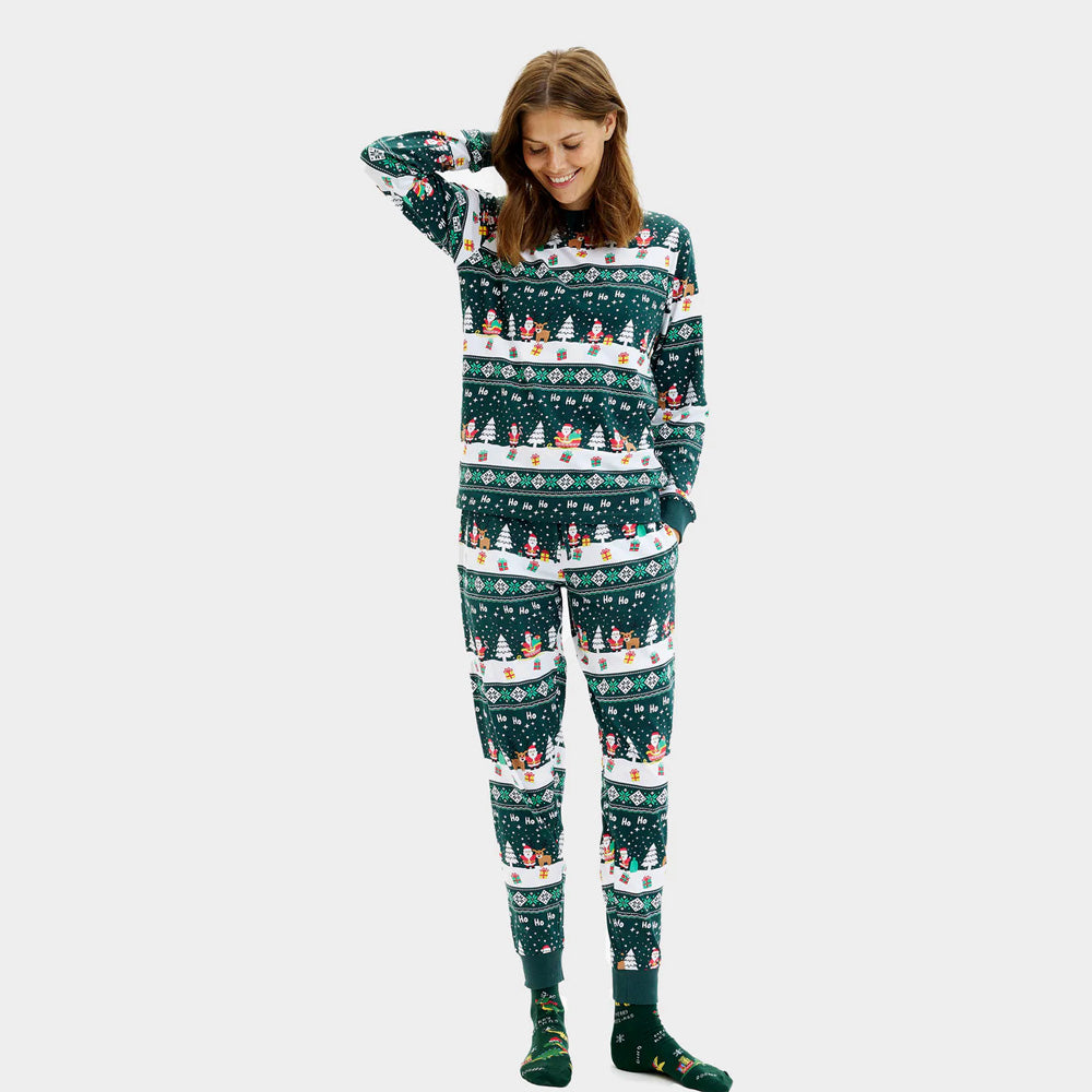 Women Jolly Green Christmas Pyjama for