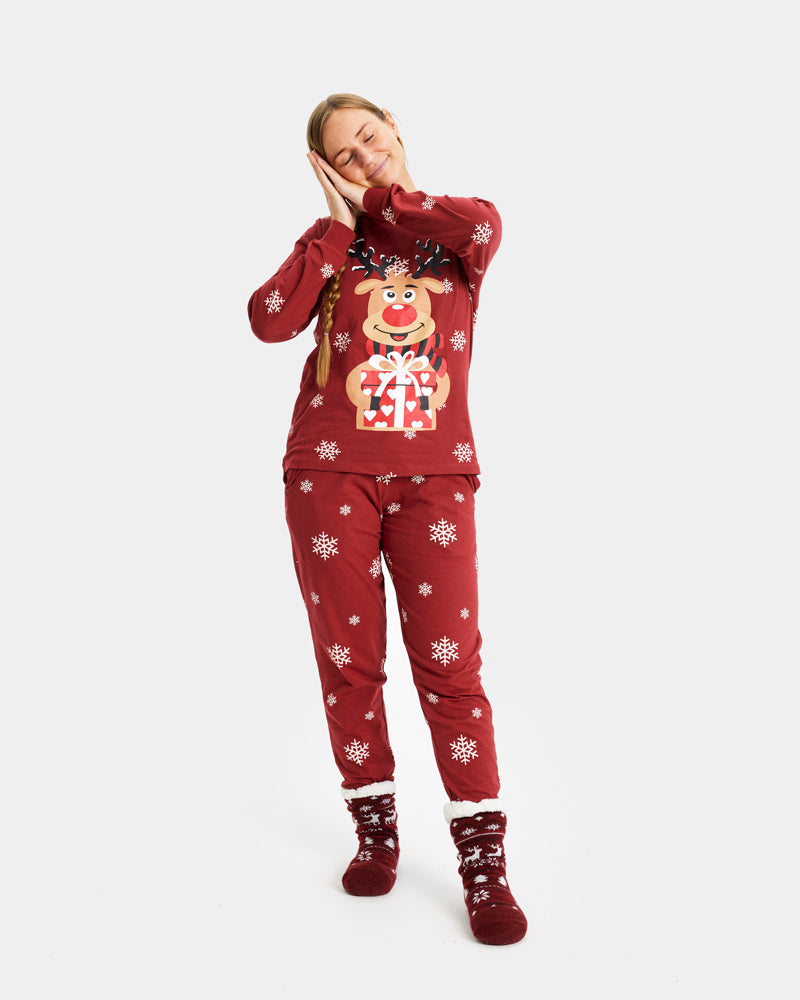 Women Rudolph the Reindeer Red Christmas Pyjama
