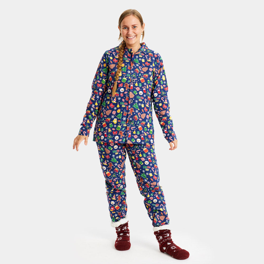 Christmas Dream Blue Christmas Pyjama for Children Womens