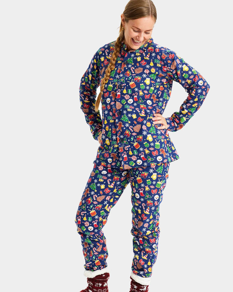 Christmas Dream Blue Christmas Pyjama for Family Womens