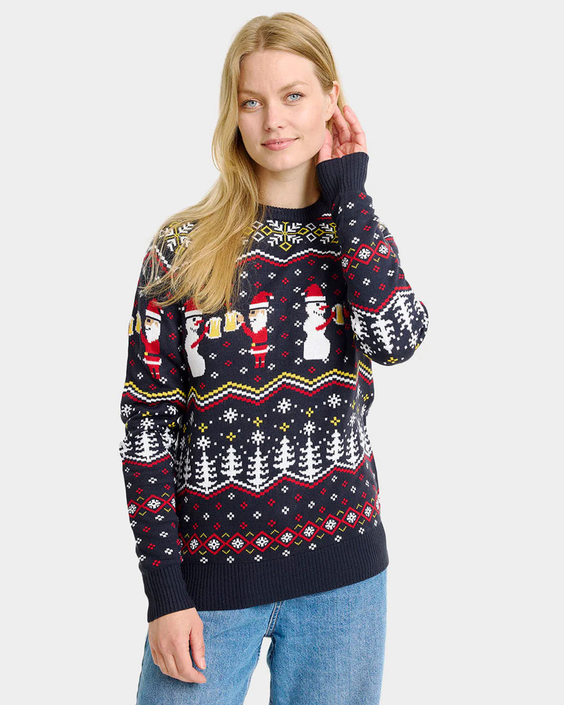 Womens Christmas Jumper Cheers Santa