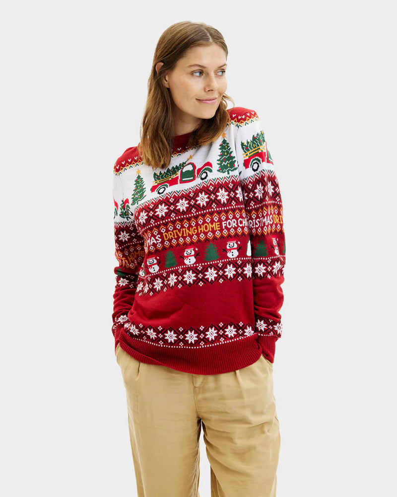 Womens Christmas Jumper Home Driving