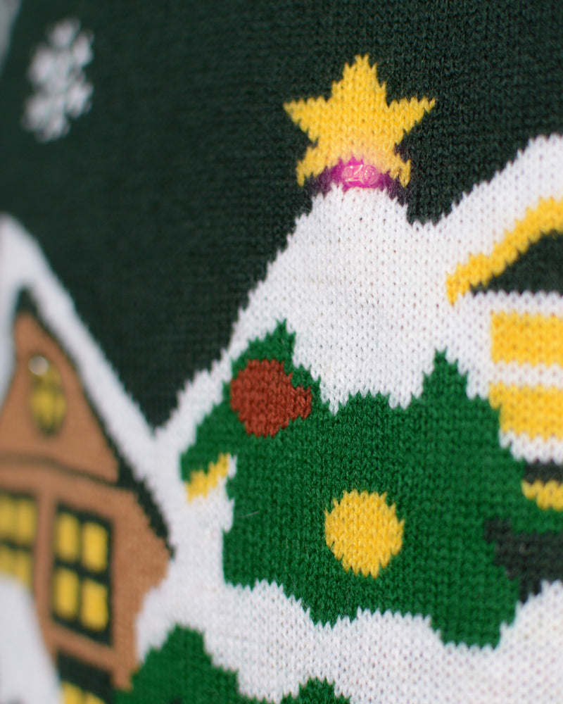 Womens Christmas Jumper Santa is Coming to Town LED light-up