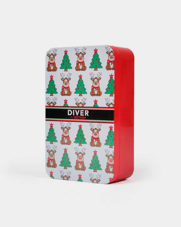 Mens Christmas Boxer with Reindeers and Christmas Trees Gift Box