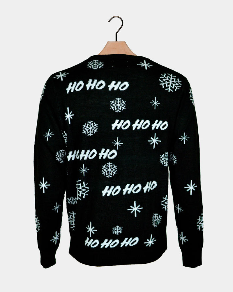 Black Santa Family Christmas Jumper Back