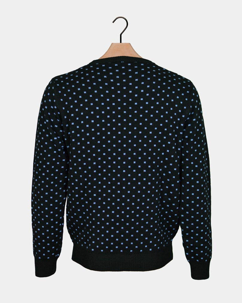 Blue 3D Boys and Girls Christmas Jumper Reindeer with Red Nosed Back