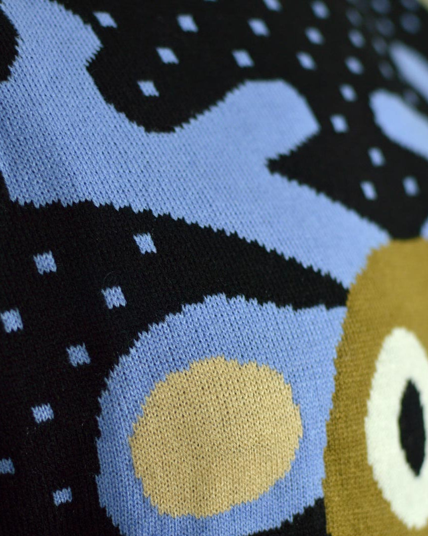 Blue 3D Christmas Jumper Reindeer with Red Nosed Detail Snow