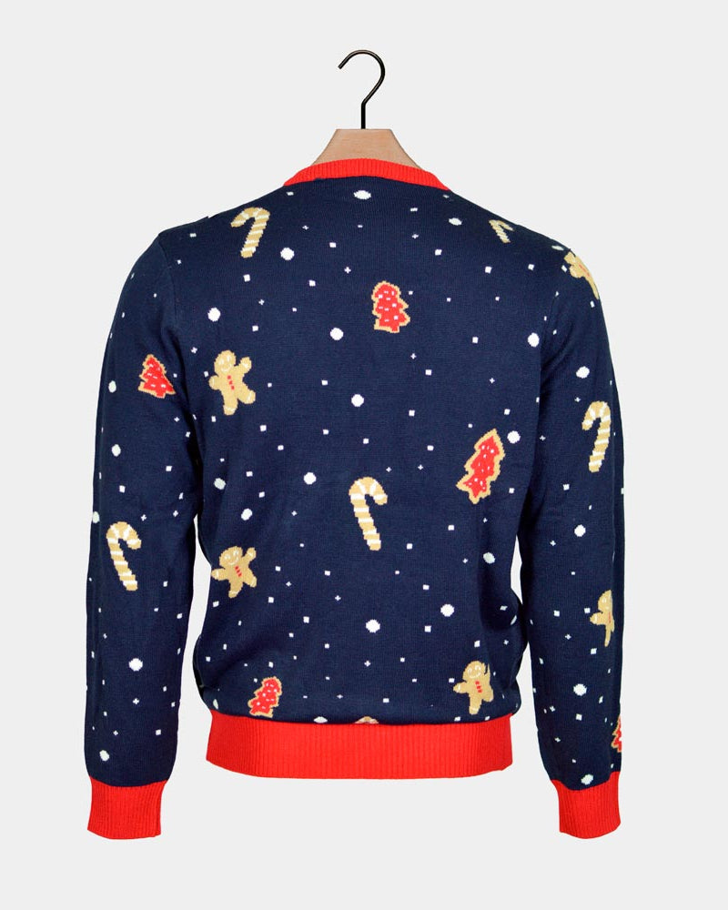 Blue LED light-up Christmas Ginger Cookie Back