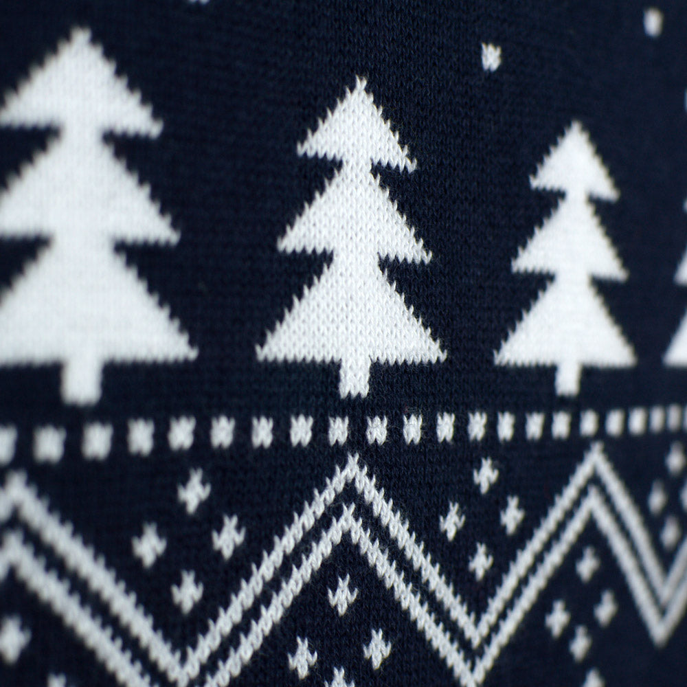 Boys and Girls Christmas Jumper with Trees, Snowmens and Santa Detail Snow