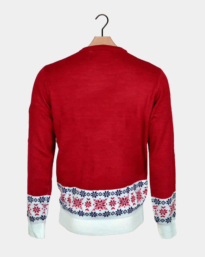 Christmas Jumper with Santa and Rudolph Smiling Back