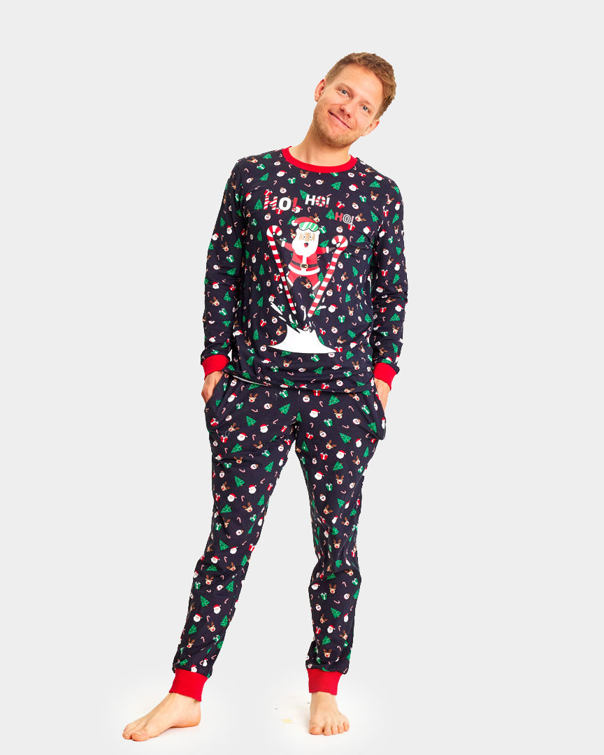 Christmas Pyjama for Family with Skiing Santa Mens