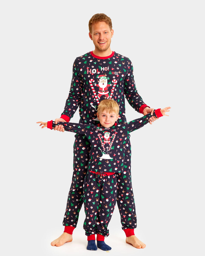 Christmas Pyjama for Family with Skiing Santa