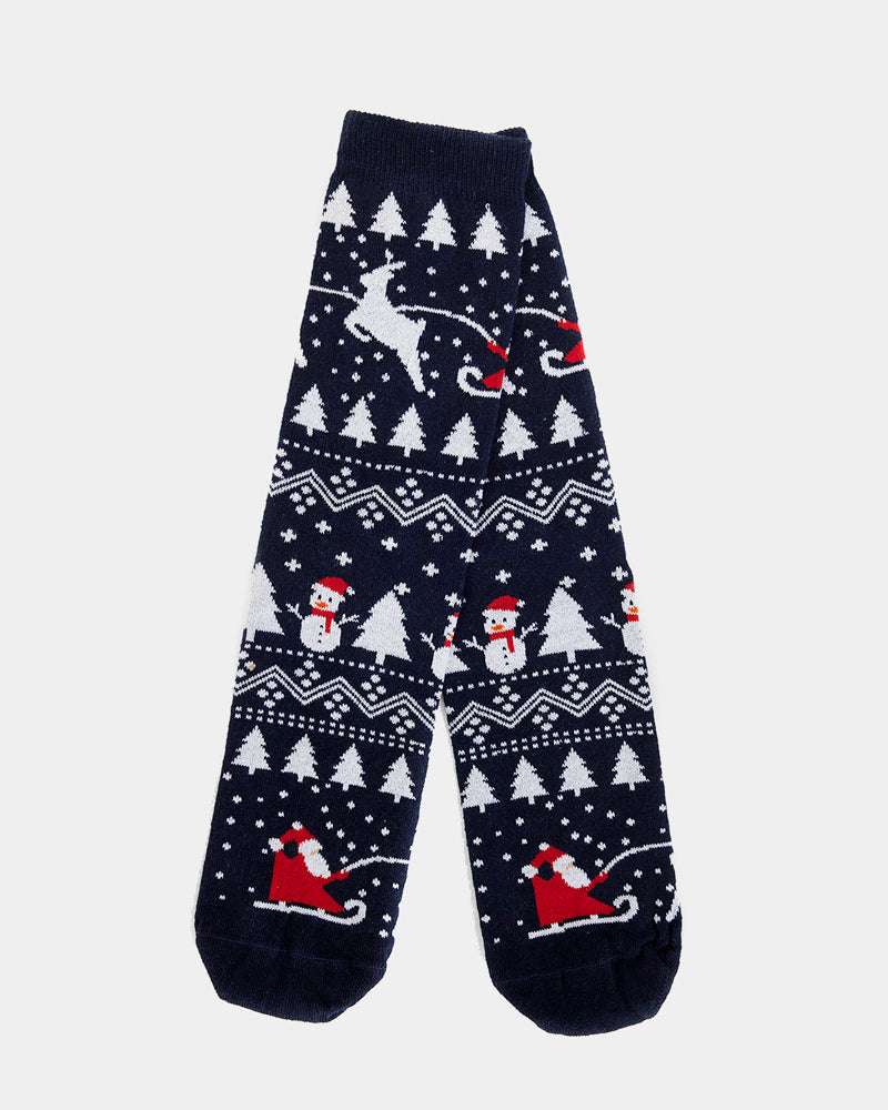 Christmas Socks Unisex with Trees, Snowmens and Santa