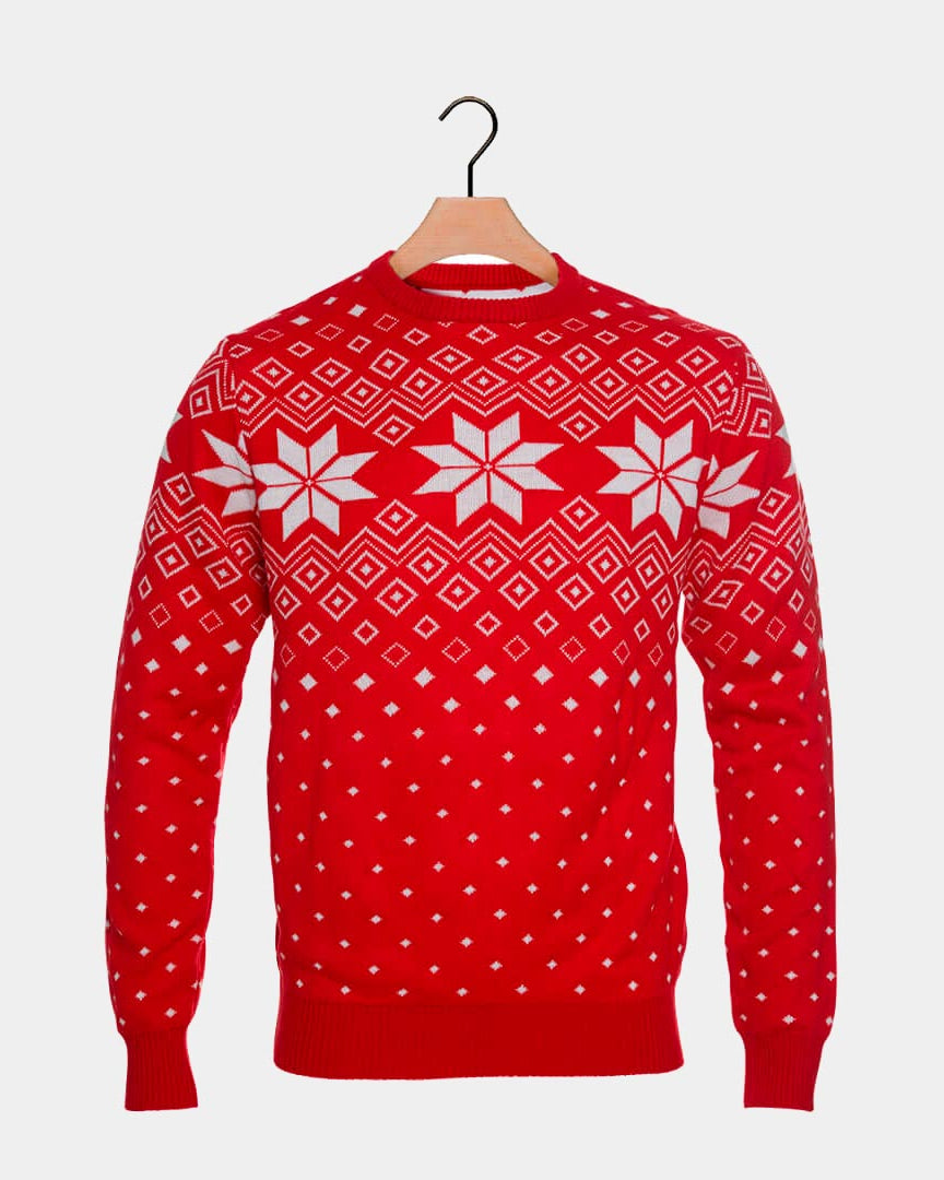 Classic Red Christmas Jumper with Stars