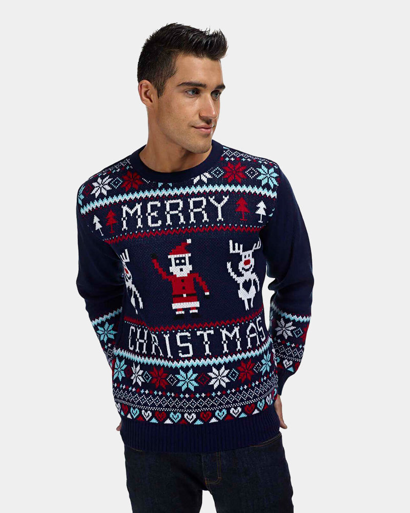 Mens Family Merry Christmas Jumper
