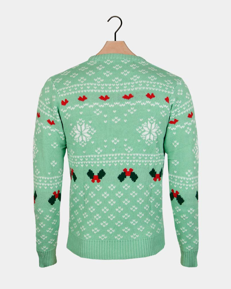 Green Sweet Boys and Girls Christmas Jumper Back