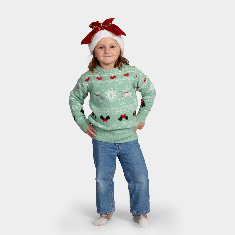 Green Sweet Family Christmas Jumper Kids