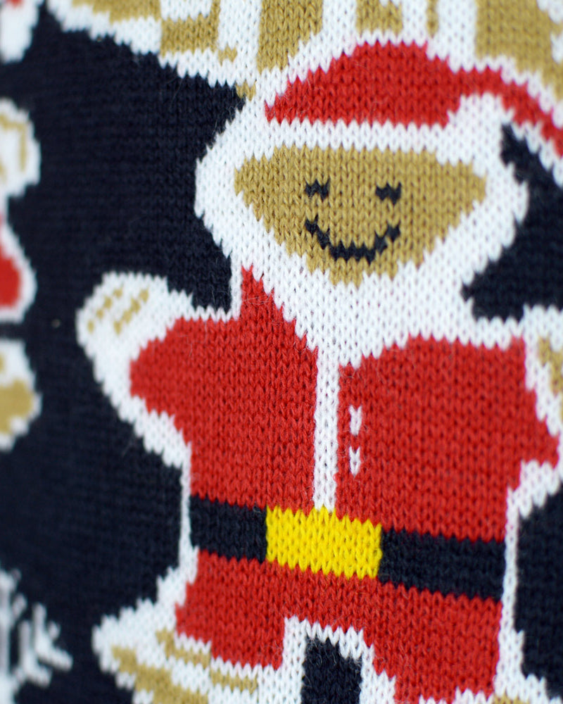LED light-up Christmas Jumper with Gingerbread House Detail
