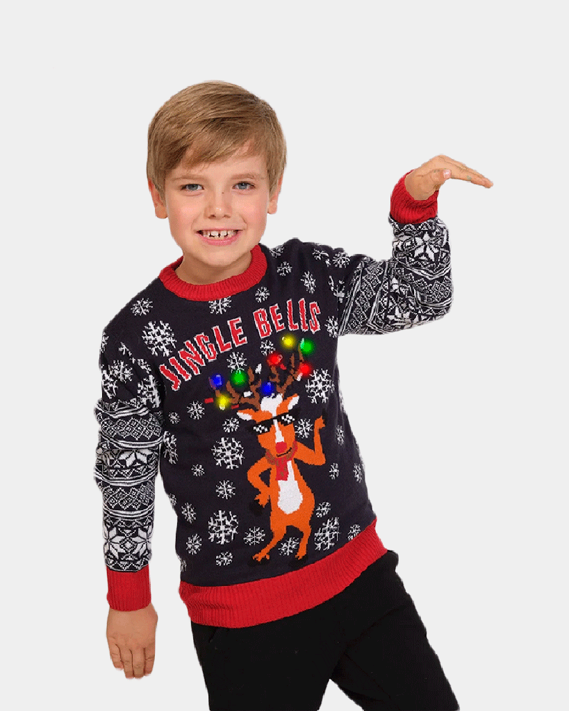 LED light-up Family Christmas Jumper Jingle Bells 2021 Kids