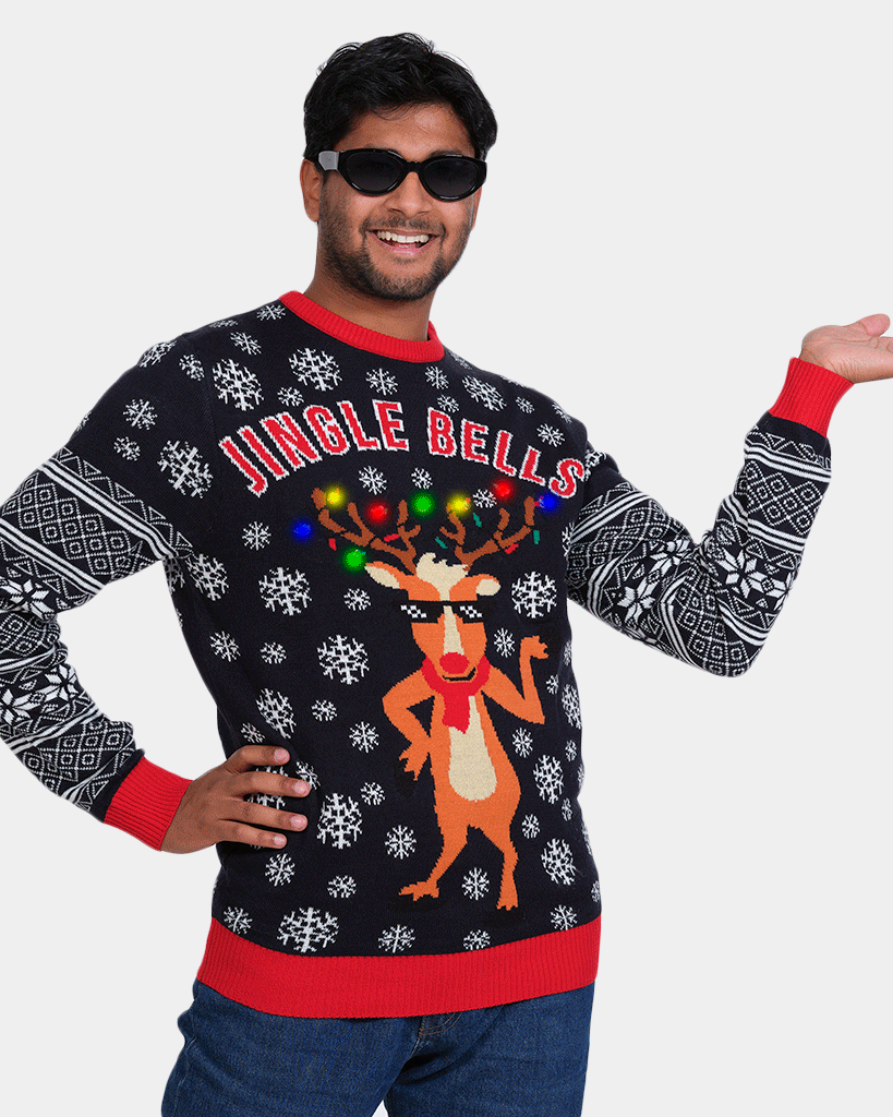 LED light-up Family Christmas Jumper Jingle Bells 2021 Mens