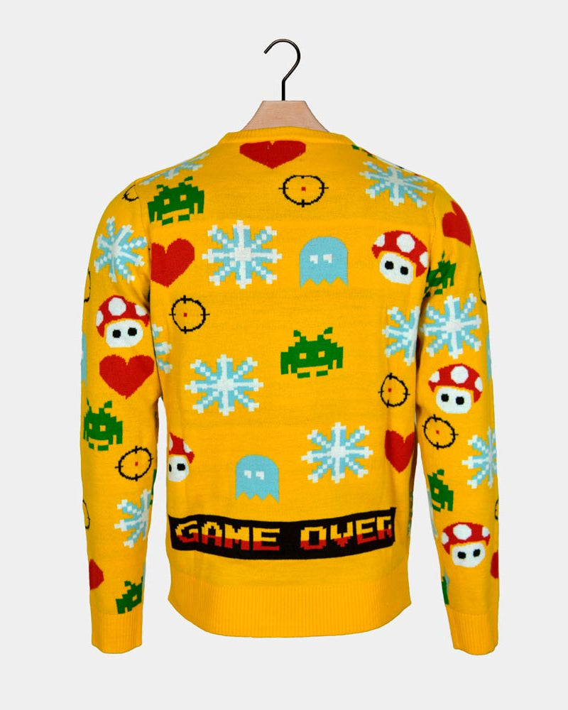 LED light-up Family Christmas Jumper with Santa Gamer Back