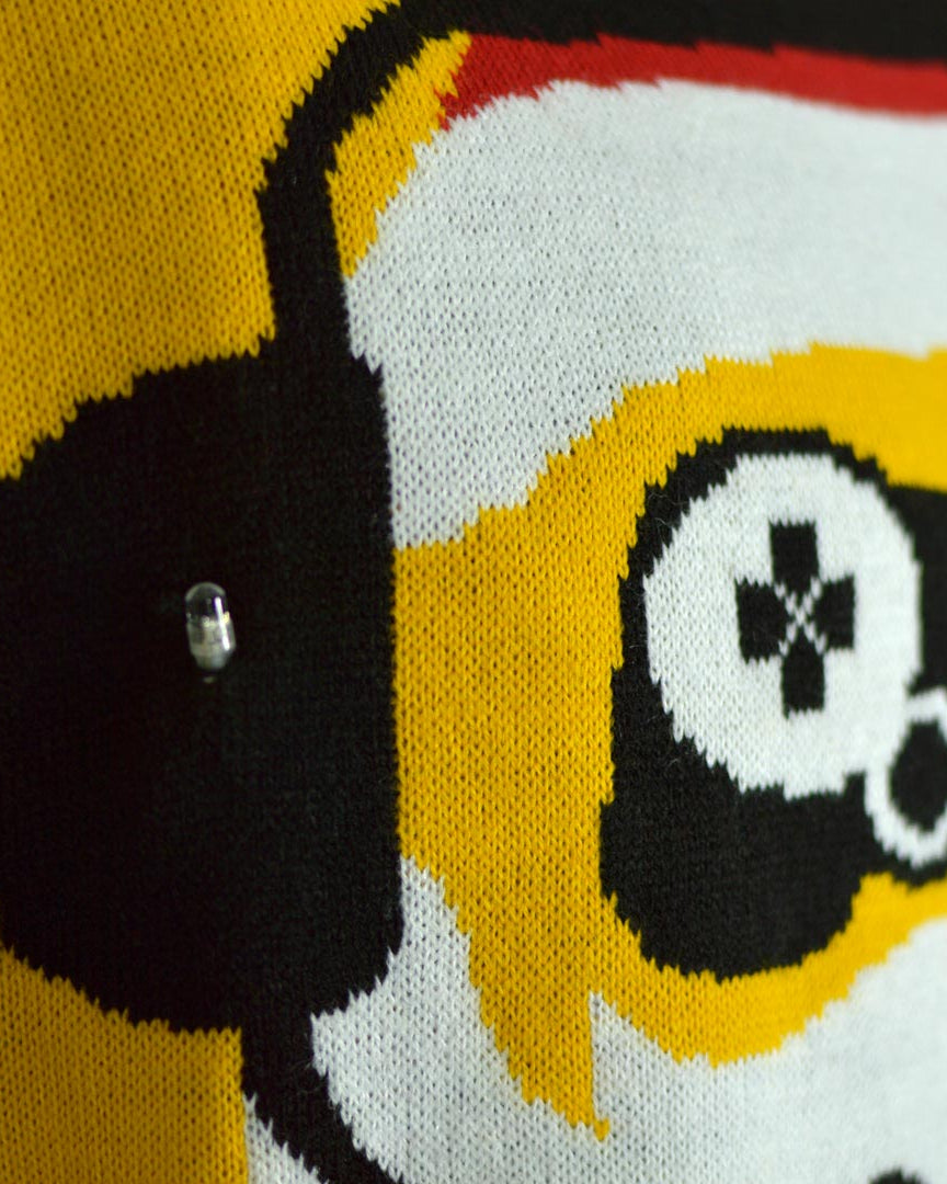 LED light-up Family Christmas Jumper with Santa Gamer Detail