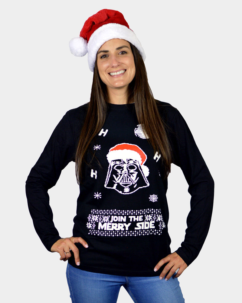 Long sleeve Womens Christmas T-Shirt Star Wars Darth Vader